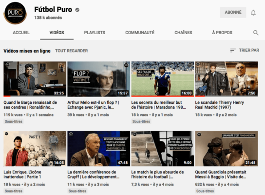 Chaine Youtube de Futbol Puro