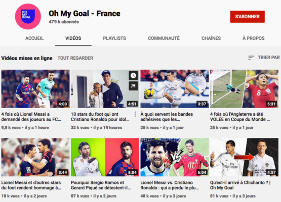 Chaine Youtube Oh My Goal France