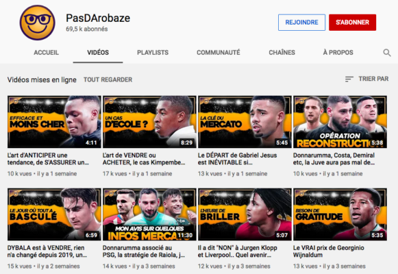 Youtube Football PasDArobaze Channel