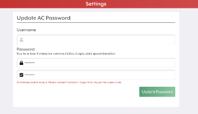 Password AsianConnect